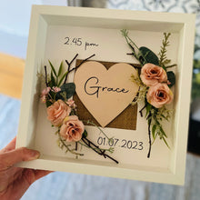 Load image into Gallery viewer, Floral Personalised New Baby Frame