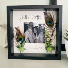 Load image into Gallery viewer, Personalised Peacock Feather Photo Frame