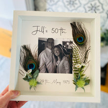 Load image into Gallery viewer, Personalised Peacock Feather Photo Frame