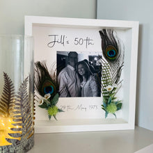 Load image into Gallery viewer, Personalised Peacock Feather Photo Frame