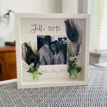 Load image into Gallery viewer, Personalised Peacock Feather Photo Frame