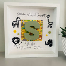 Load image into Gallery viewer, Jungle Themed Personalised Christening Gift Frame