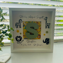 Load image into Gallery viewer, Jungle Themed Personalised Christening Gift Frame