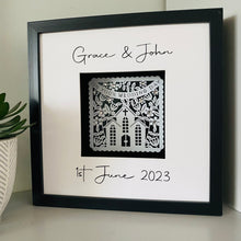 Load image into Gallery viewer, Personalised Papercut Style Wedding Keepsake