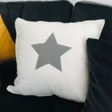 Load image into Gallery viewer, white cushion cover measuring 50cm x 50 cm with your choice of word on