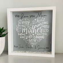 Load image into Gallery viewer, Personalised Mum Word Art Framed Gift