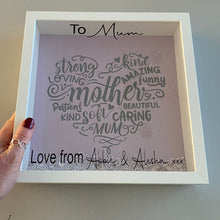 Load image into Gallery viewer, Personalised Mum Word Art Framed Gift