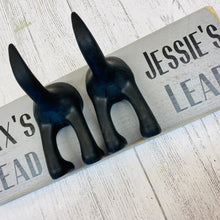 Load image into Gallery viewer, personalised double dog lead hook with dog tail hook