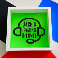 Load image into Gallery viewer, personalised gaming fund money box frame