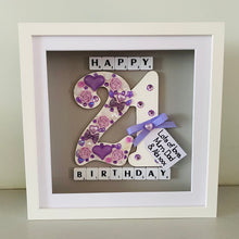 Load image into Gallery viewer, personalised framed 21st birthday gift with lights