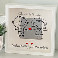 Load image into Gallery viewer, framed personalised gift for couple with couple image and romantic phrase