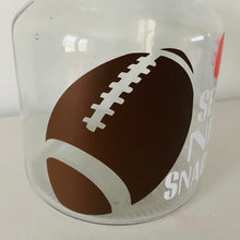 Load image into Gallery viewer, personalised NFL snack jar with american football image and helmet and your name