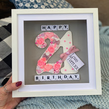 Load image into Gallery viewer, personalised framed 21st birthday gift with lights