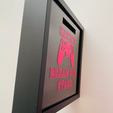 Load image into Gallery viewer, personalised gaming fund money box frame