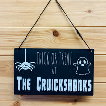 Load image into Gallery viewer, Personalised Halloween Trick or Treat Sign