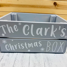 Load image into Gallery viewer, personalised wooden christmas eve crate painted