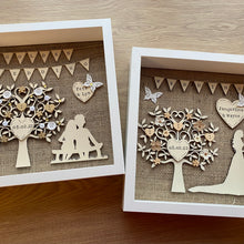 Load image into Gallery viewer, golden wedding rustic style framed personalised gift