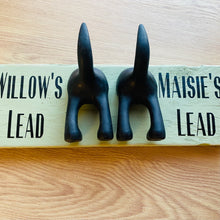 Load image into Gallery viewer, personalised double dog lead hook with dog tail hook