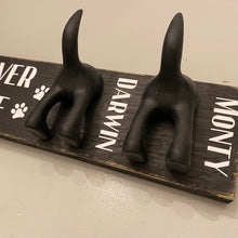 Load image into Gallery viewer, wooden plaque you'll never walk alone dog lead hook with dog tail hooks and name