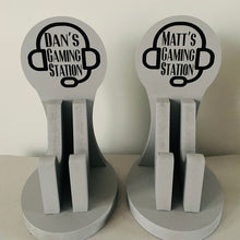 Load image into Gallery viewer, wooden gaming station stand for controller and headset