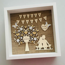 Load image into Gallery viewer, golden wedding rustic style framed personalised gift