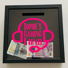 Load image into Gallery viewer, personalised gaming fund money box frame