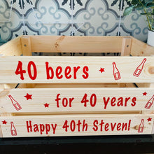 Load image into Gallery viewer, Personalised 40th Birthday Large Drinks Crate