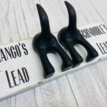 Load image into Gallery viewer, personalised double dog lead hook with dog tail hook