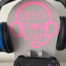 Load image into Gallery viewer, wooden gaming station stand for controller and headset