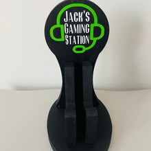 Load image into Gallery viewer, wooden gaming station stand for controller and headset