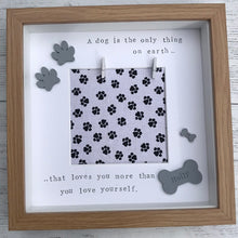 Load image into Gallery viewer, personalised dog photo frame black and grey