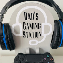 Load image into Gallery viewer, wooden gaming station stand for controller and headset