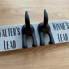 Load image into Gallery viewer, personalised double dog lead hook with dog tail hook