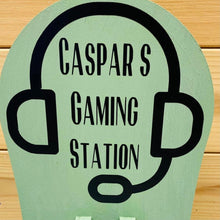 Load image into Gallery viewer, wooden gaming station stand for controller and headset