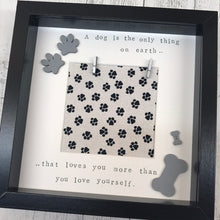 Load image into Gallery viewer, personalised dog photo frame black and grey