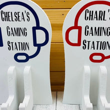 Load image into Gallery viewer, wooden gaming station stand for controller and headset