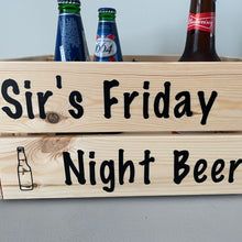 Load image into Gallery viewer, personalised wooden drinks storage crate for teacher