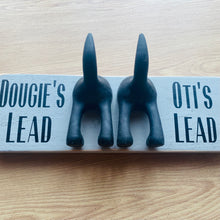 Load image into Gallery viewer, personalised double dog lead hook with dog tail hook