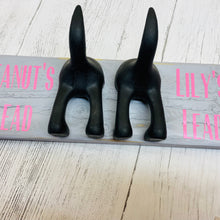 Load image into Gallery viewer, personalised double dog lead hook with dog tail hook