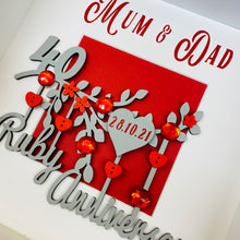 Load image into Gallery viewer, Personalised Ruby Wedding Anniversary Frame