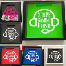 Load image into Gallery viewer, personalised gaming fund money box frame