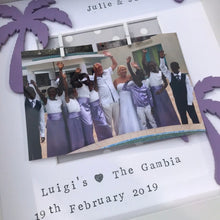 Load image into Gallery viewer, personalised destination wedding photo frame
