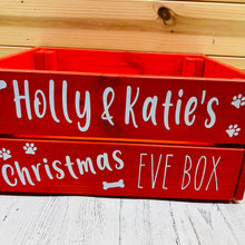 Load image into Gallery viewer, personalised wooden christmas eve crate painted
