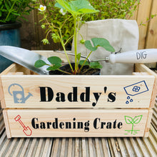 Load image into Gallery viewer, wooden personalised gardening crate