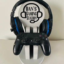 Load image into Gallery viewer, wooden gaming station stand for controller and headset
