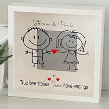 Load image into Gallery viewer, framed personalised gift for couple with couple image and romantic phrase