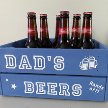 Load image into Gallery viewer, personalised hand painted wooden drinks crate