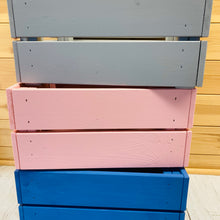 Load image into Gallery viewer, personalised wooden crate to fill with pamper treats with your choice of text