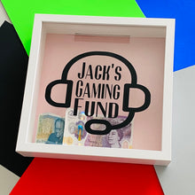 Load image into Gallery viewer, personalised gaming fund money box frame
