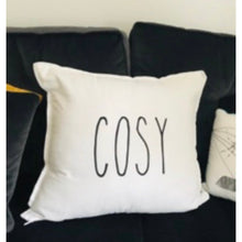 Load image into Gallery viewer, white cushion cover measuring 50cm x 50 cm with your choice of word on